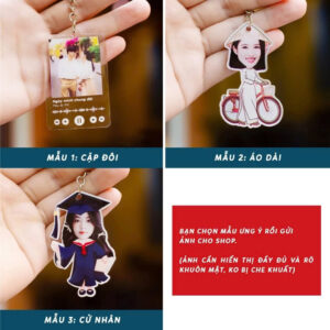 Móc Khóa Chibi Mica - In Theo Yêu Cầu, Thiết Kế Xinh Yêu - W046