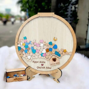 Tranh Thả Gỗ Đám Cưới, Sự Kiện, Công Ty, Sinh Nhật - Nghi Thức Độc Đáo, Thiết Kế Theo Yêu Cầu (Đủ phụ kiện) - W016