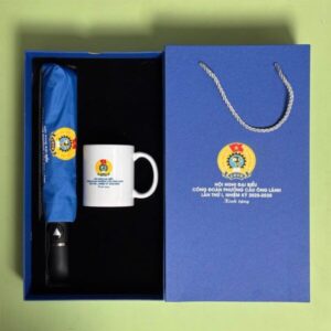 Set Ô Cốc Sứ In Logo Doanh Nghiệp Quà Tặng Khách