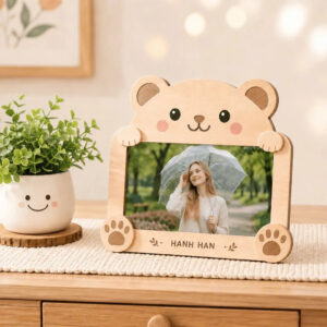 Khung Ảnh Gỗ Thú Cưng Để Bàn Dễ Thương, Khung Hình Decor Chó Mèo Cá Nhân Hóa Tên In Ảnh Theo Yêu Cầu - W023